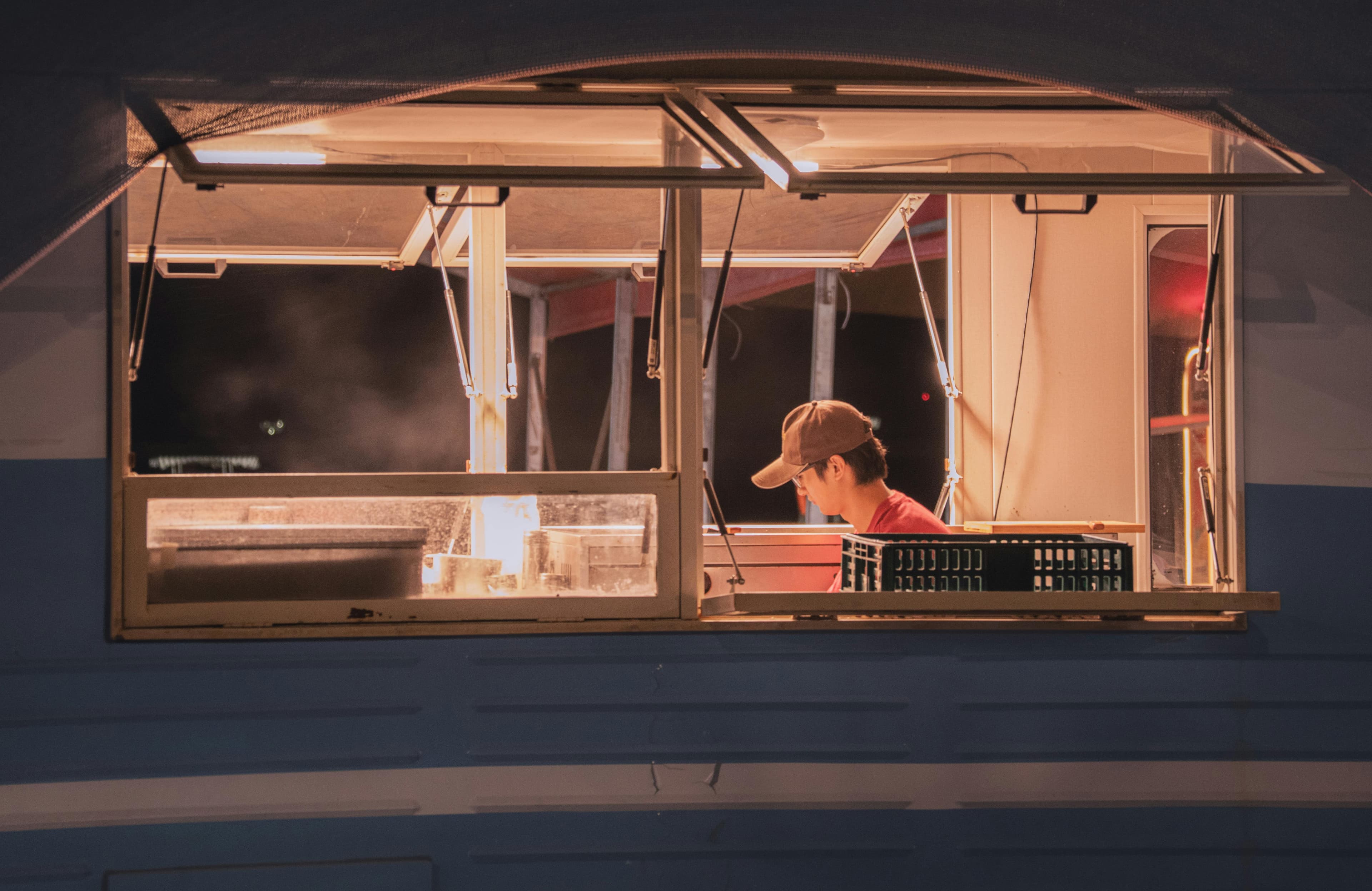 Food truck outdoor background